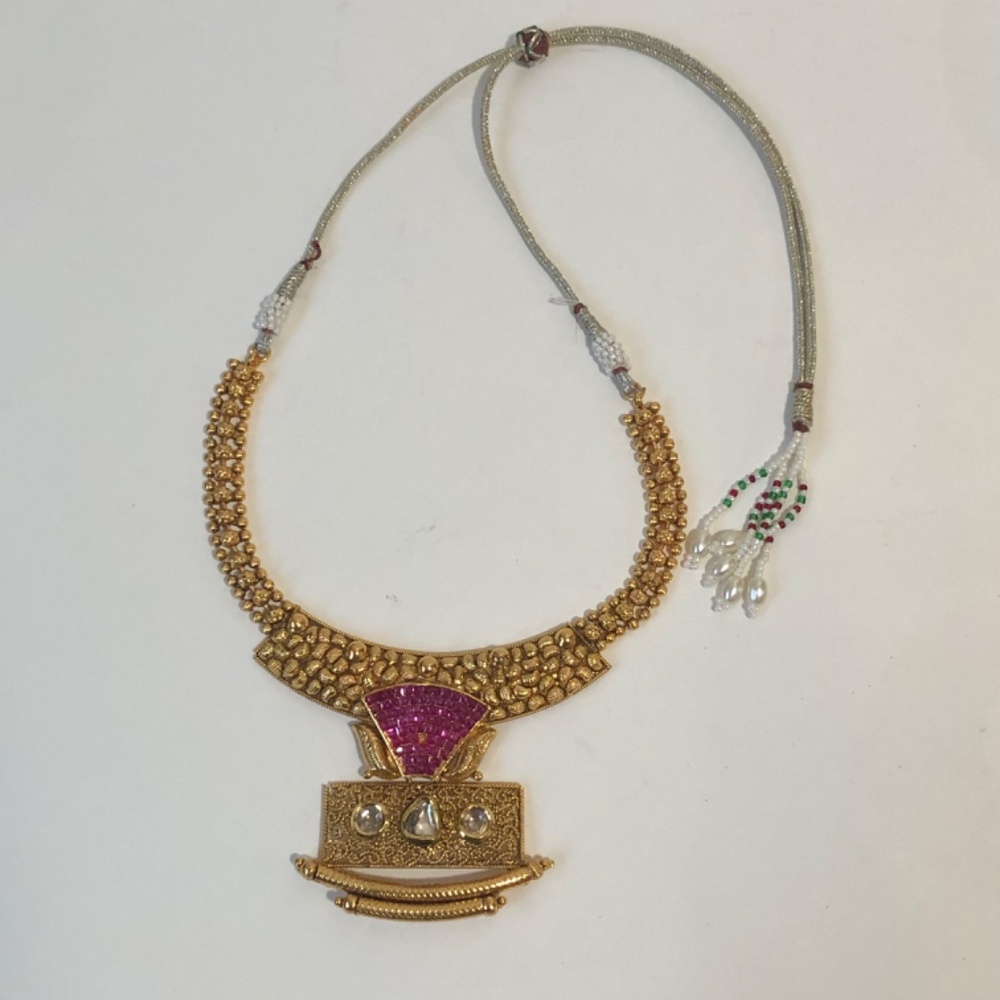 India Statement Necklace And Two Stackable Bangles - image 2